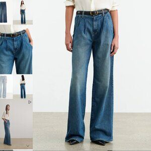 Nili Lotan Flora Denim wide leg Jean sz 27 cropped to 27" Inseam